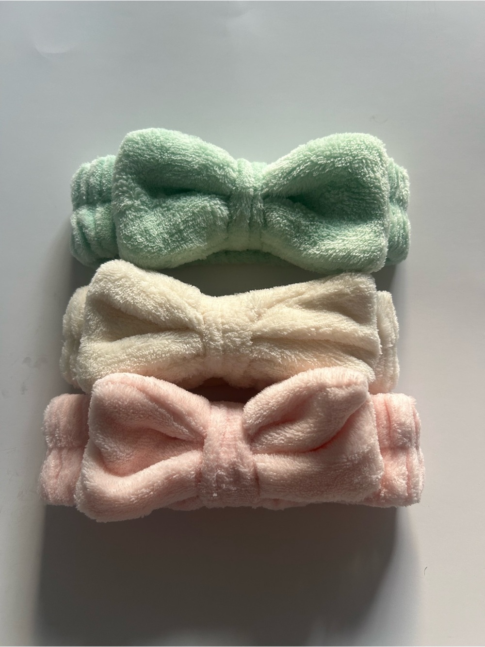 ⚡️2 for $38 Plush Bow Face Wash Headband Set NWOT